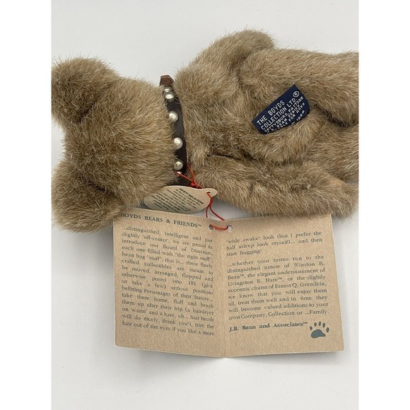 Vtg 1995 Boyds Bears Humboldt Collection Studded Leather Collar Jointed Plush - Picture 7 of 9